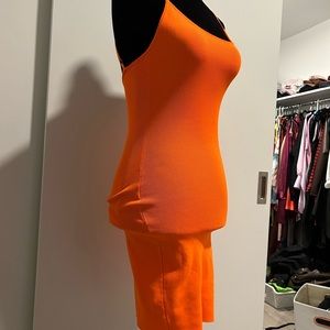 Orange fashion nova dress size small.